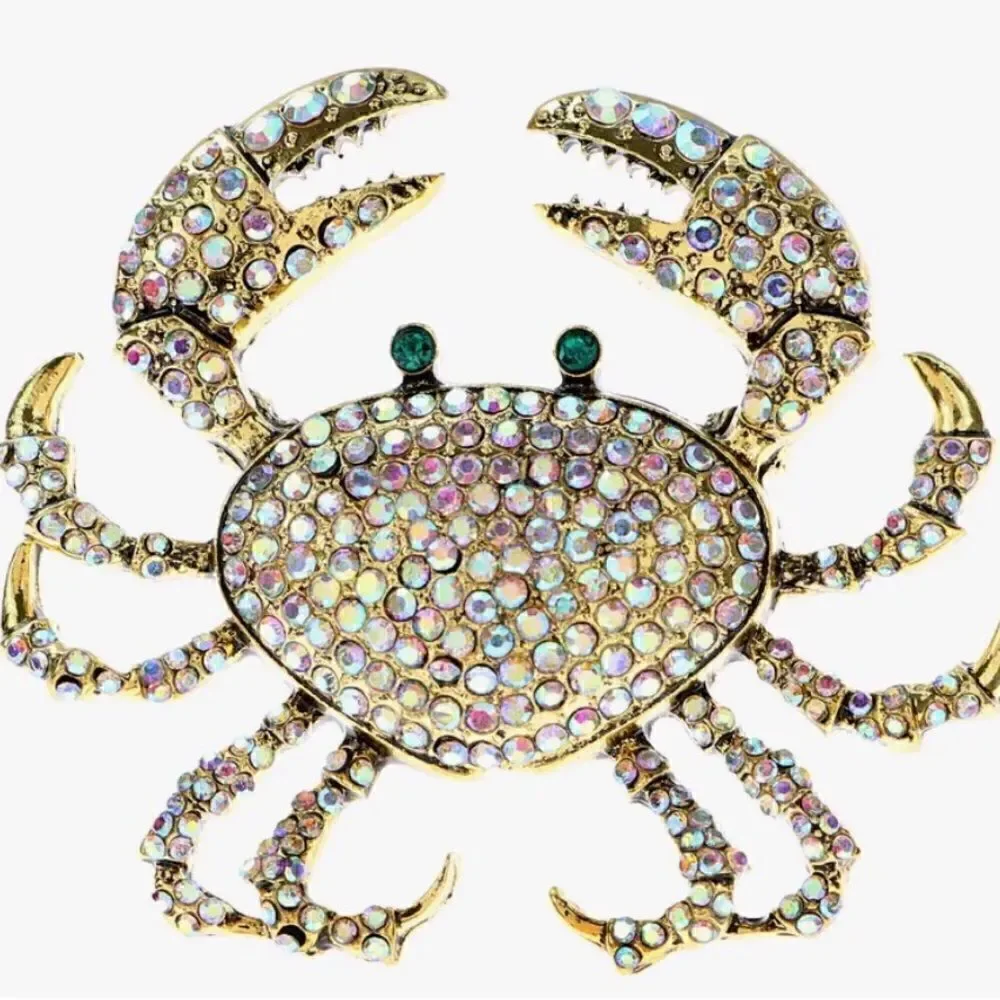 🦀 Heidi Daus on SALE NEW stunning white crystal crab brooch 🦀